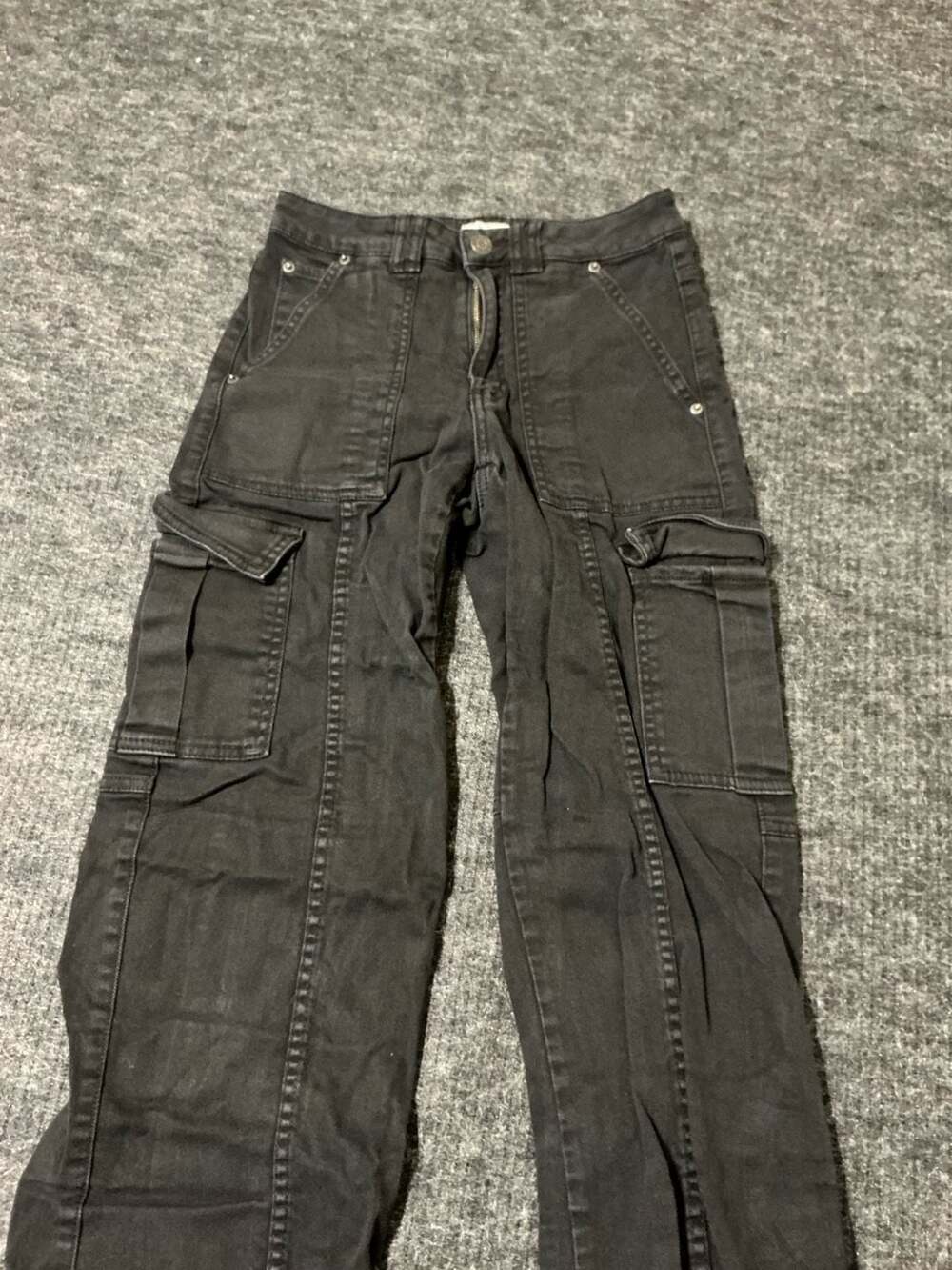 Garage Cargo Jeans Womens Size 1 Black Denim